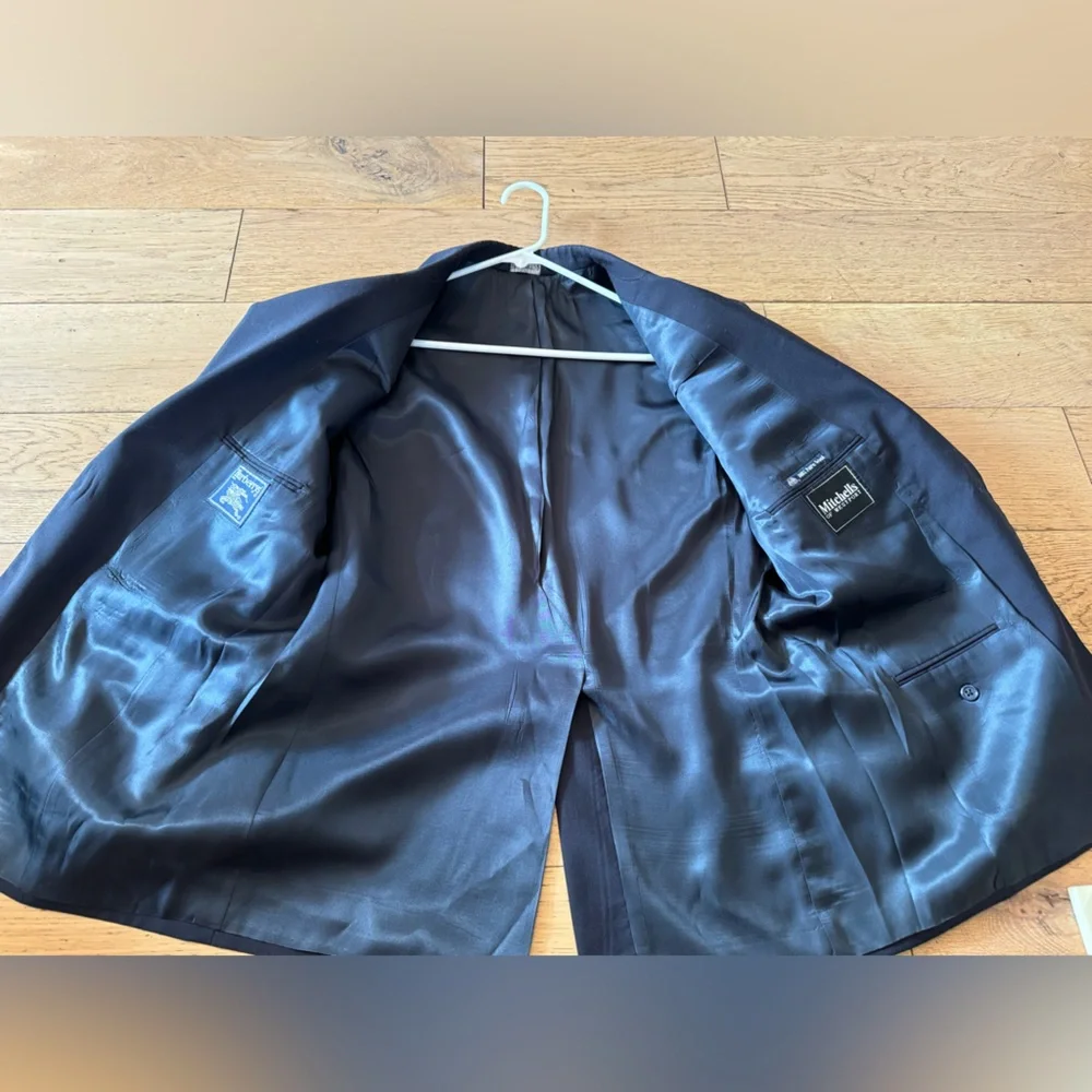 Burberry's Wool Black‎ Men's Suit Coat